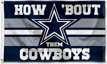 Durable 3x5 nylon Dallas Cowboys flag in blue and white with official NFL logo by Atlantic Flag & Pole Inc.